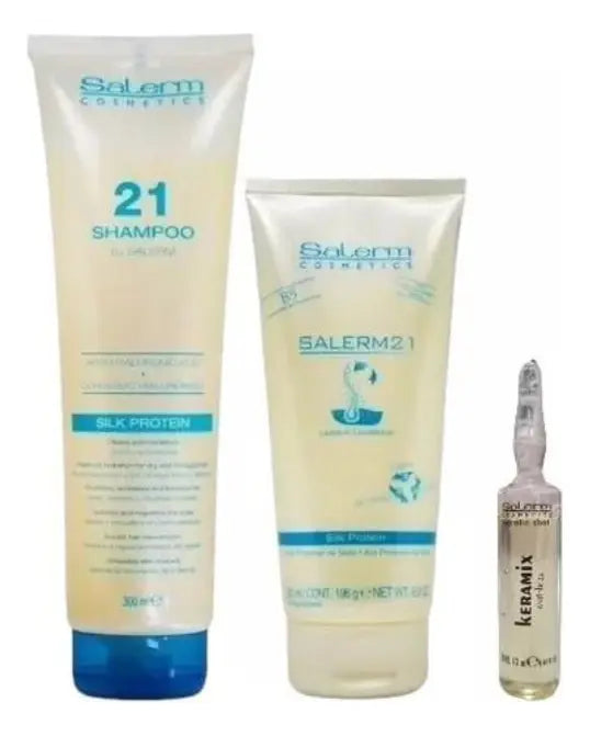 Salerm Kit Shampo 300 Ml, Acondicionador 200 Ml Ampolla Kera