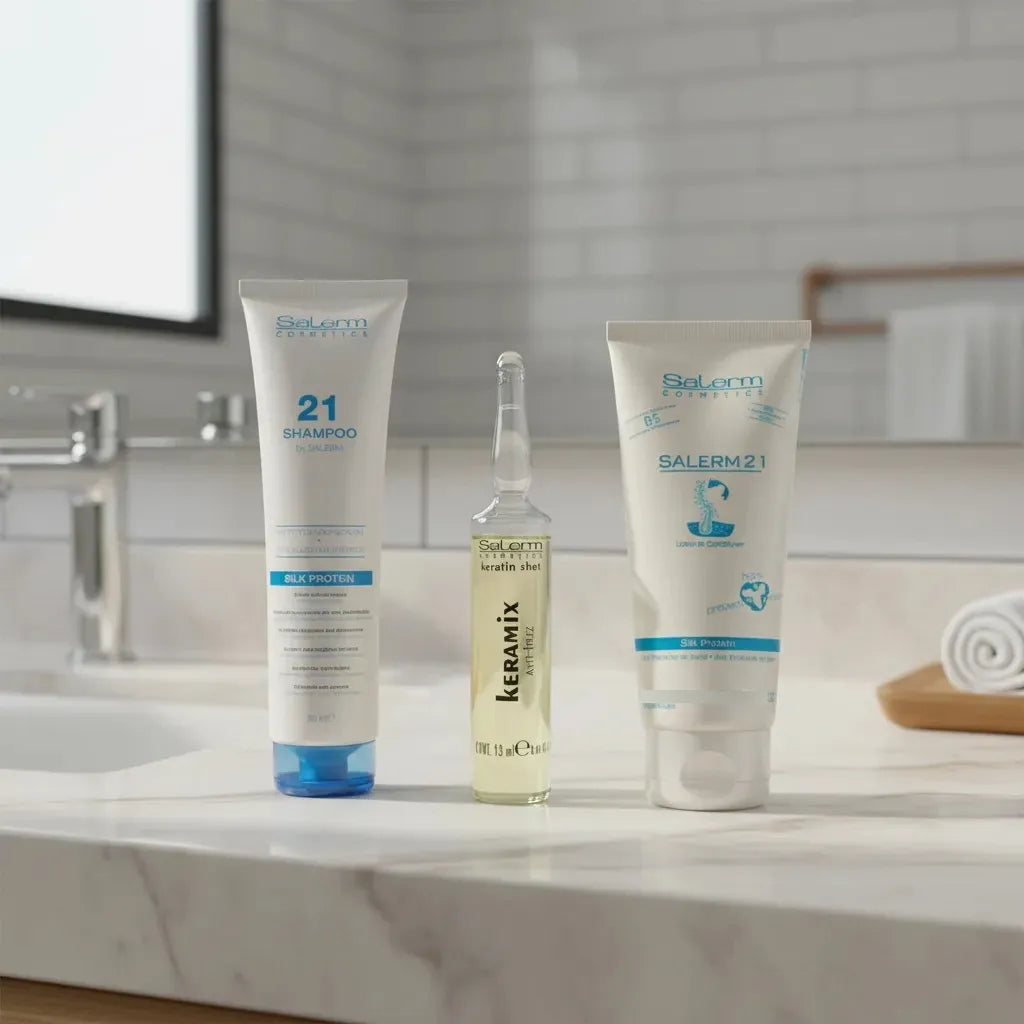 Salerm Kit Shampo 300 Ml, Acondicionador 200 Ml Ampolla Kera